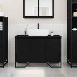 vidaXL Fürdőszobai mosdószekrény Fekete tölgy 91x35x60 cm Szerelt fa (869182)