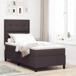 vidaXL Box Spring Ágy Matrac & LED Sötétbarna 80x200 cm Szövet (3342826)