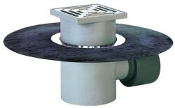 HL HL72.1HN Padlóösszefolyó DN75/110 vízszintes kimenettel, gyárilag felhegesztett bitumengallérral, bűzzárral (HL72.1HN)