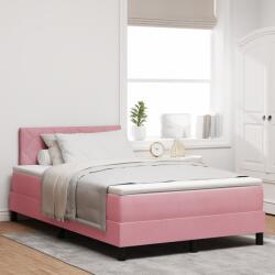 vidaXL Boxspring Ágy Matrac Különböző Rózsaszín Kicsi Kétszemélyes Bársony (3339229)