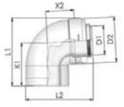Tricox PPs/Alu könyök 110/160mm, 87°, PAKÖ051 (PAKÖ051)