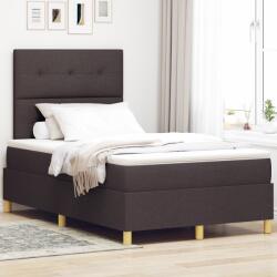 vidaXL Box Spring Ágy Matraccal Sötétbarna 120x200 cm Szövet (3339612)