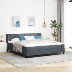 vidaXL Boxspring Ágy Matrac nélkül Sötétszürke 180x200 cm Bársony (3341427)