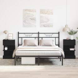 vidaXL Éjjeli asztal 2 db Fekete Tölgy 40x35x65 cm Mérnöki Fa (862700)