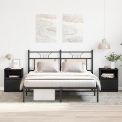 vidaXL Éjjeli szekrény 2 db Fekete tölgy 40x40x50 cm Mérnöki fa (862610)