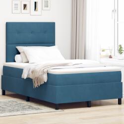 vidaXL Boxpring ágy matrac & LED sötétkék 120x200 cm bársony (3343308)