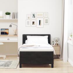 vidaXL Boxspringágy matraccal Fekete 100x200 cm Bársony (3341512)
