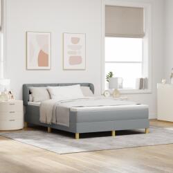 vidaXL Boxspring Ágy Mattal - Világosszürke, 140x190 cm, Kárpit (3340269)