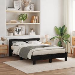 vidaXL Fekete tölgy ágykeret Fekete tölgy Tömör tölgyfa 140 x 200 cm (3333947)