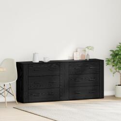 vidaXL büfé 2 db Fekete tölgy Szerelt fa (3333083)