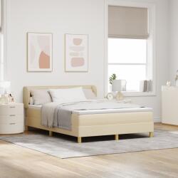 vidaXL Boxspring Ágy Mattal Krém 140x200 cm Szövet (3340155)
