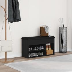 vidaXL Tárolópad Fekete Tölgy 80x30x45 cm Mérnöki Fa (862989)