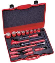 Intercable Tools Csőkulcs-, kombi készlet, 1000V szigetelt, racsnis 1/2 (Dugókulcskészlet) (1599002) (1599002)