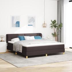 vidaXL Boxspring Ágy Matraccal Sötétbarna Színben, 180x200 cm Szövet (3340230)
