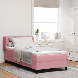 vidaXL Boxspring Ágy Matrac Stílusban Rózsaszín 90x190 cm Bársony (3340315)