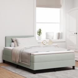 vidaXL Boxspring Ágy Matrac Könnyű Szürke 120x200 cm Bársony (3339164)