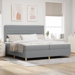 vidaXL Boxspring Ágy Matrac Világosszürke 200x200 cm Szövet (3339567)