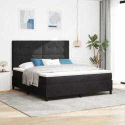 vidaXL Boxspring Ágy Matrac Kárpit Fekete Szuper Király Bársonyos (3339850)