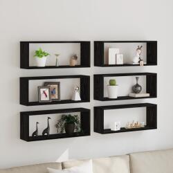 vidaXL Falipolc 6 db Fekete Tölgy 60x15x23 cm Műanyag (862647)