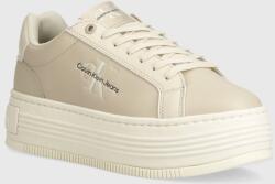 Calvin Klein sportcipő BOLD PLATF LOW LACE LTH ML MTL bézs, YW0YW01516 - bézs Női 41