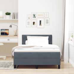 vidaXL Boxspring Ágy Matraccal és LED-fénnyel Sötétszürke 120x190 cm Bársony (3342705)