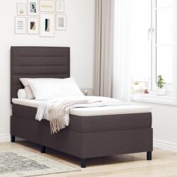 vidaXL Box Spring Ágy Matraccal & LED Fekete Barna 80x200 cm Szövet (3342749)