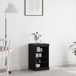 vidaXL Oldalszekrény LED világítással Fekete tölgy 41x37x67 cm (863053)
