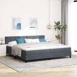 vidaXL Boxspring Ágy Mattal és LED Fekete Szürke 200x200 cm Bársony (3342741)