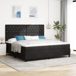 vidaXL Boxspring Ágy Mattal és LED Fekete 200x200 cm Bársony (3343270)