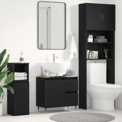 vidaXL Fürdőszobai Mosdókagyló Szekrény Fekete Tölgy 65x33x60 cm Mérnöki Fa (862890)