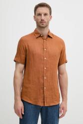 Benetton len ing galléros, fehér, regular, 5BKU5QJH8 - narancssárga L
