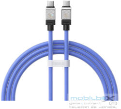 USB Type-C töltő- és adatkábel, USB Type-C, 100 cm, 100W, törésgátlóval, gyorstöltés, PD, Baseus Coolplay, CAKW000203, kék - mobil-box