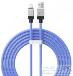 USB töltő- és adatkábel, Lightning, 200 cm, 2400 mA, törésgátlóval, gyorstöltés, Baseus Coolplay, CAKW000503, kék - mobil-box