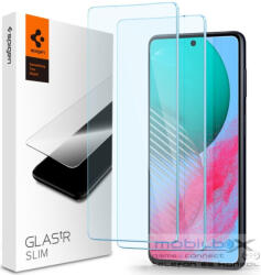  Samsung Galaxy M54 5G SM-M546B, Kijelzővédő fólia, (az íves részre NEM hajlik rá! ), Tempered Glass (edzett üveg), Spigen Glastr Slim, Clear, 2 db / csomag - mobil-box