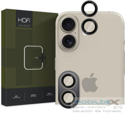 Apple iPhone 16 / 16 Plus, Kamera lencsevédő fólia, ütésálló fólia, Tempered Glass (edzett üveg), alumínium keret, Camring Pro Plus, fekete - mobil-box