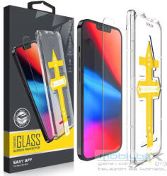 Apple iPhone 7 / 8 / SE (2020) / SE (2022), Kijelzővédő fólia, ütésálló fólia (az íves részre NEM hajlik rá! ), Tempered Glass (edzett üveg), segéd kerettel, Wooze Gorilla Glass, Clear - mobil-box