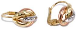 Ékszershop Tricolor vésett fonott arany fülbevaló (1315904)