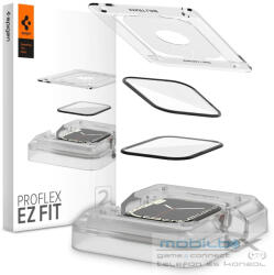 Apple 7 (41mm), Kijelzővédő fólia, ütésálló fólia (az íves részre is! ), Tempered Glass (edzett üveg), Spigen Pro Ez Fit, fekete, 2 db / csomag