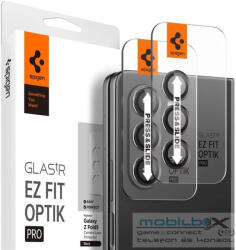 Samsung Galaxy Z Fold5 SM-F946B, Kamera lencsevédő fólia, ütésálló fólia, Tempered Glass (edzett üveg), Spigen Glastr Ez Fit Optik Pro, fekete, 2 db / csomag - mobil-box