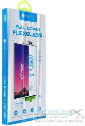 Samsung Galaxy S23 SM-S911, Kijelzővédő fólia, ütésálló fólia, Tempered Glass (edzett üveg), ujjlenyomat támogatás, 5D, Full Cover, Nano Flexi Glass, fekete - mobil-box