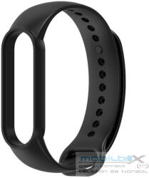  Xiaomi Mi Band 5 / Mi Band 6 / Mi Smart Band 7, szilikon pótszíj, állítható, TP IconBand, fekete - mobil-box