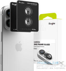 Apple iPhone 16 / 16 Plus, Kamera lencsevédő fólia, ütésálló fólia, Tempered Glass (edzett üveg), alumínium keret, Ringke Camera Frame Protector, fekete - mobil-box