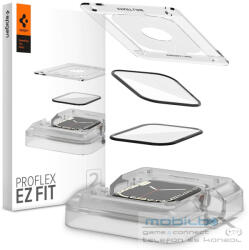 Apple 7 (45mm), Kijelzővédő fólia, ütésálló fólia (az íves részre is! ), Tempered Glass (edzett üveg), Spigen Pro Ez Fit, fekete, 2 db / csomag