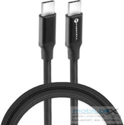 USB Type-C töltő- és adatkábel, USB Type-C, 100 cm, 5000 mA, 100W, gyorstöltés, PD, QC 4.0, 4K / 60 Hz felbontást támogatja, C391, fekete - mobil-box
