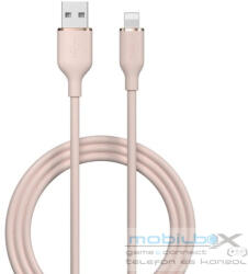 USB töltő- és adatkábel, Lightning, 120 cm, 2400 mA, Devia Jelly, EC630, rózsaszín - mobil-box