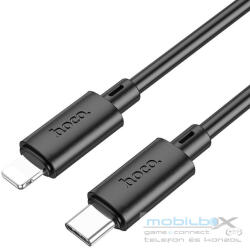  USB Type-C töltő- és adatkábel, Lightning, 100 cm, 2400mA, 20W, gyorstöltés, PD, QC, Hoco X88 Gratified, fekete - mobil-box