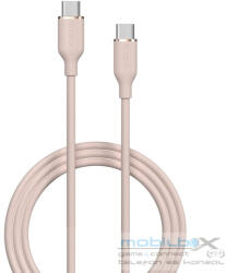  USB Type-C töltő- és adatkábel, USB Type-C, 120 cm, 3000 mA, 60W, gyorstöltés, PD, Devia Jelly, EC632, rózsaszín - mobil-box