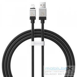 USB töltő- és adatkábel, Lightning, 100 cm, 2400 mA, törésgátlóval, gyorstöltés, Baseus Coolplay, CAKW000401, fekete - mobil-box