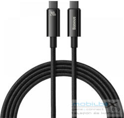  USB Type-C töltő- és adatkábel, USB Type-C, 200 cm, 240W, törésgátlóval, gyorstöltés, PD, Baseus Tungsten Gold, CAWJ040101, fekete - mobil-box