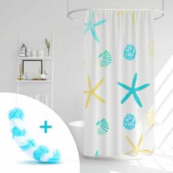 Family Collection Zuhanyfüggöny szett fürdőpamaccsal - 3 féle - kék, zöld mintás - 180 x 180 cm (11526A)